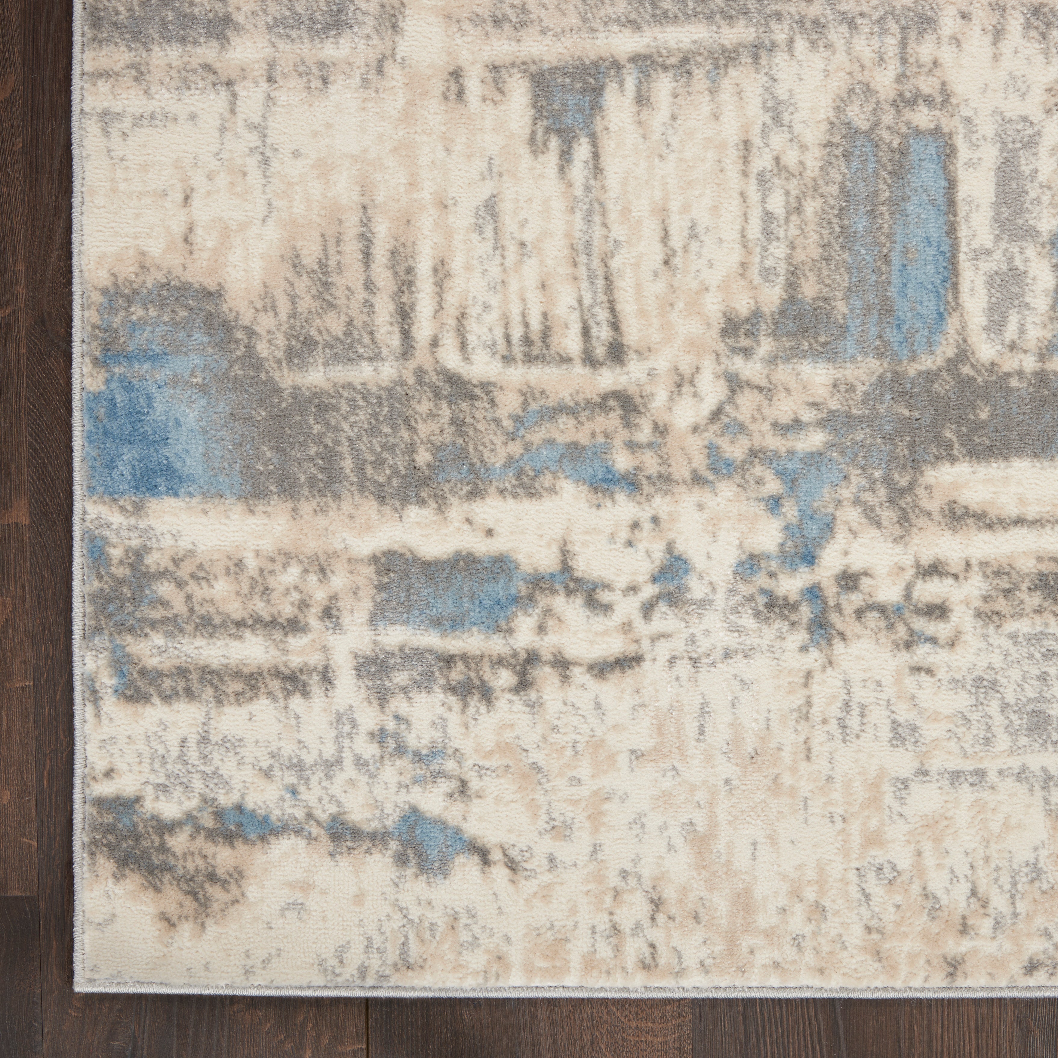 Nourison Solace SLA07 Ivory/Grey/Blue Large Rectangle Rug